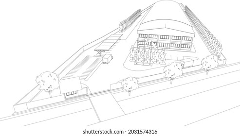 Ilustración 3D del proyecto de construcción