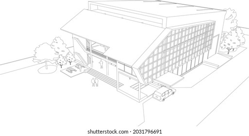 3D illustration of building project