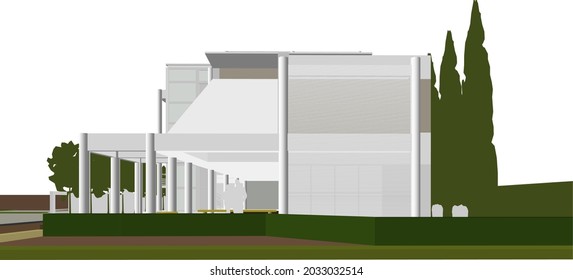 3D illustration of building project