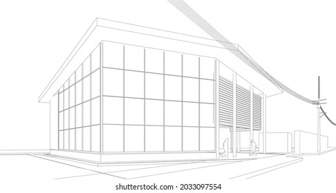 3D-Illustration des Bauprojekts