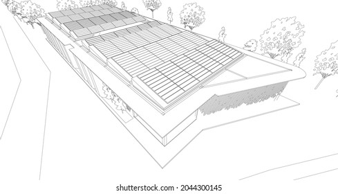 3D illustration of building project