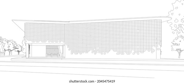 3D illustration of building project