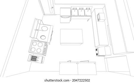 3D illustration of building project