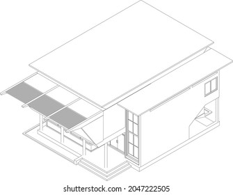 3D illustration of building project