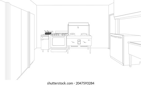 3D illustration of building project