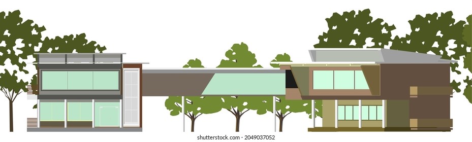 3D illustration of building project