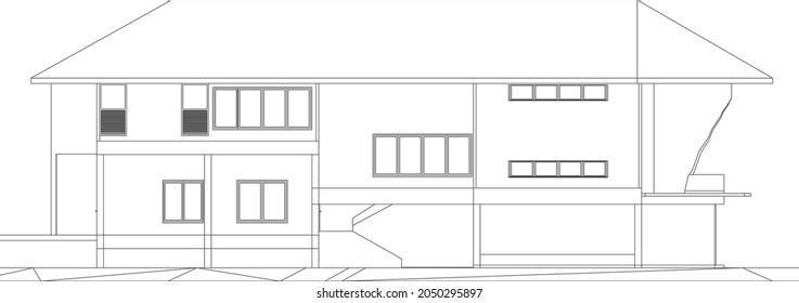 3D illustration of building project