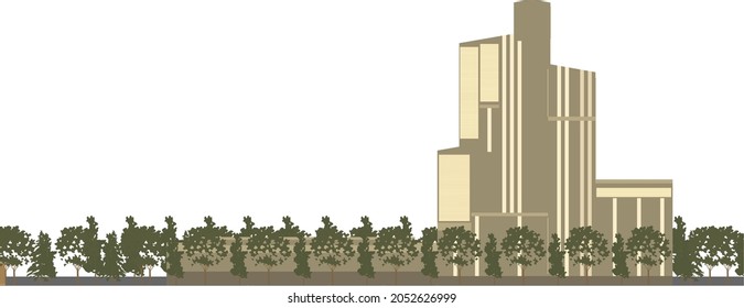 3D illustration of building project