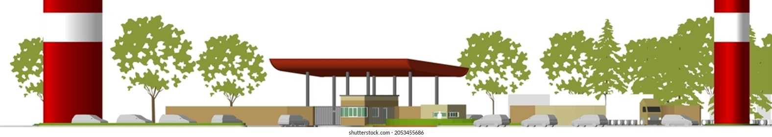 3D illustration of building project