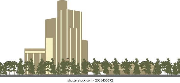 3D illustration of building project