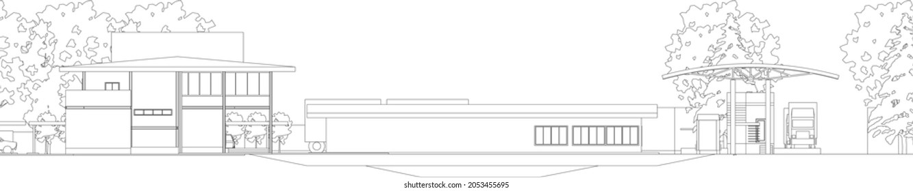 3D illustration of building project