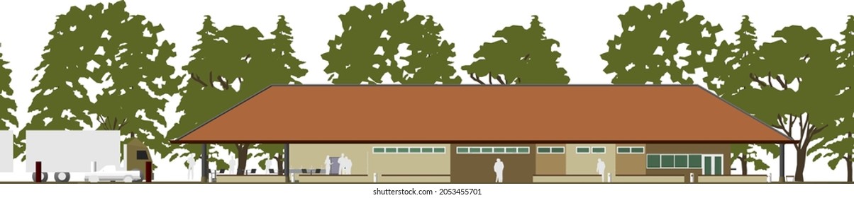 3D illustration of building project