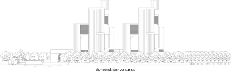 3D illustration of building project