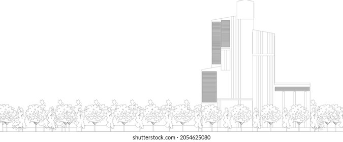 3D illustration of building project