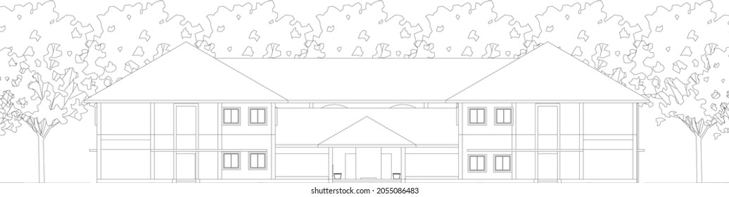 3D illustration of building project
