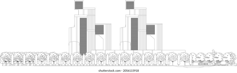3D illustration of building project