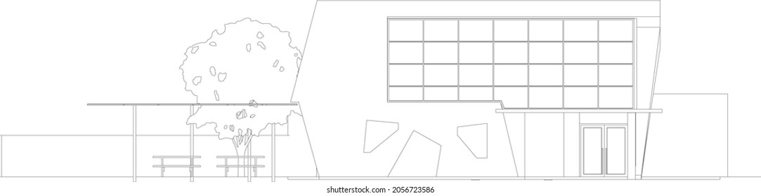 3D illustration of building project