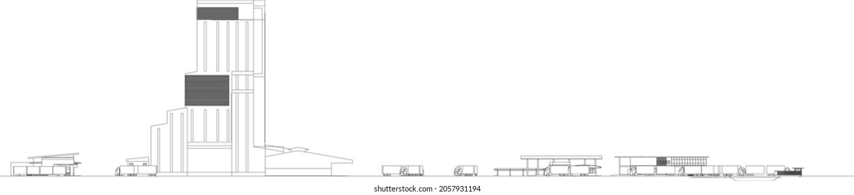 3D illustration of building project
