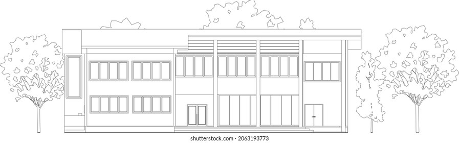 3D illustration of building project