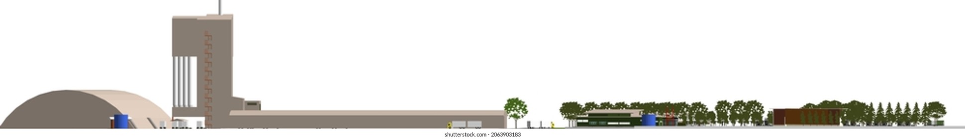 3D illustration of building project
