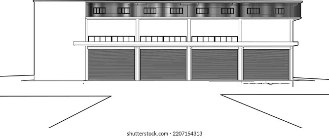 3D illustration of building project