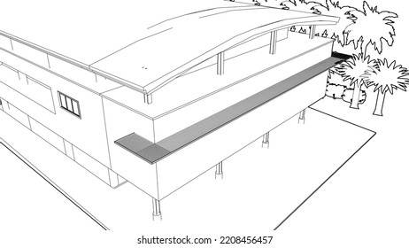 3D illustration of building project