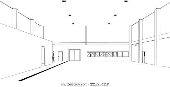 3D illustration of building project