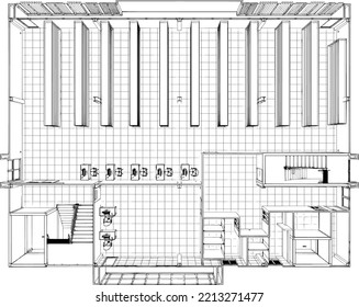 3D illustration of building project