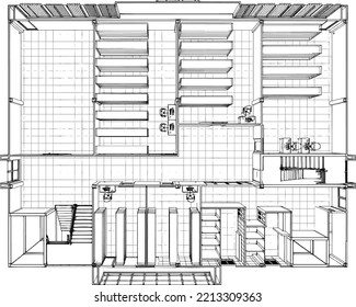 3D illustration of building project