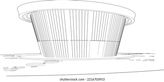 3D illustration of building project