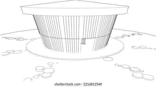 3D illustration of building project