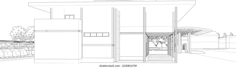 3D illustration of building project