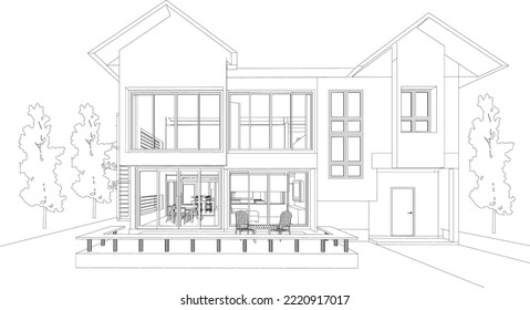 3D illustration of building project