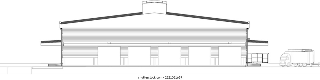 3D illustration of building project