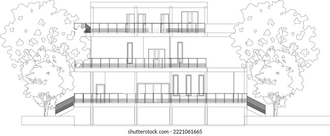 3D-Illustration des Bauprojekts