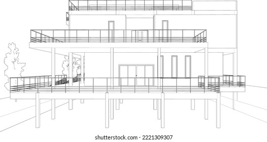 3D-Illustration des Bauprojekts