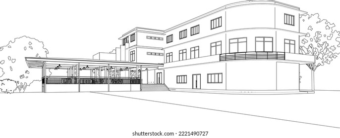 3D illustration of building project