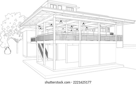 3D illustration of building project
