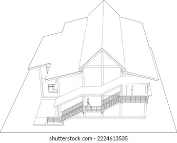 3D illustration of building project
