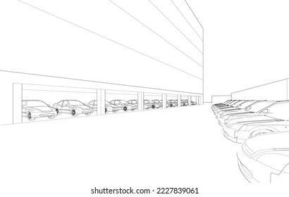 3D illustration of building project