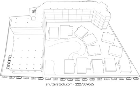 3D-Illustration des Bauprojekts