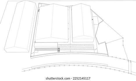 3D illustration of building project