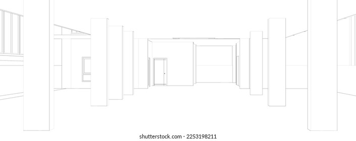 3D illustration of building project
