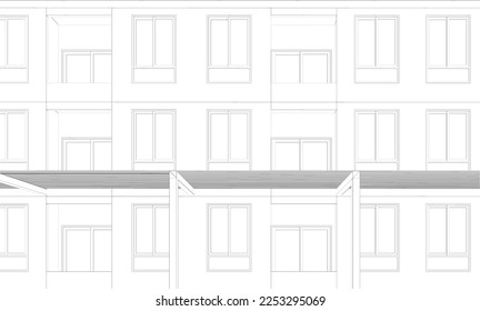 3D illustration of building project