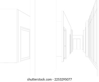 3D illustration of building project