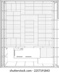 3D illustration of building project