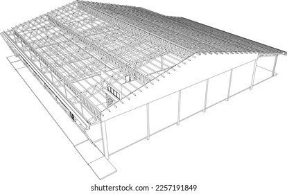 3D illustration of building project