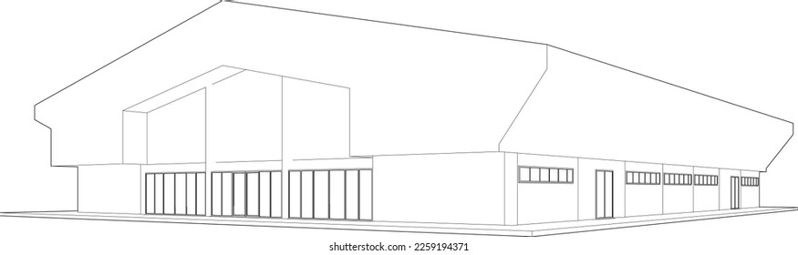 3D illustration of building project