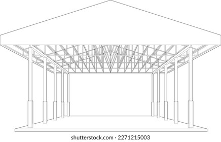 3D illustration of building project