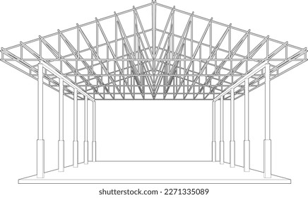 3D illustration of building project